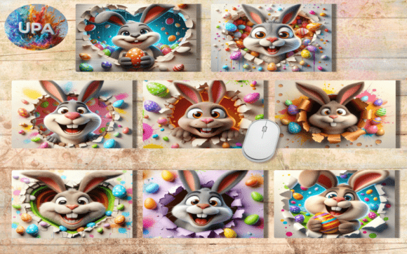 3D Easter Bunny Backgrounds Bundle: A Designer's Asset