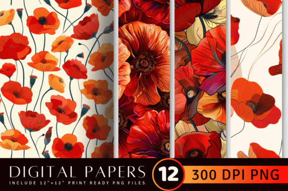 Abstract Poppy Digital Paper: A Creative's Guide to Vibrant Design