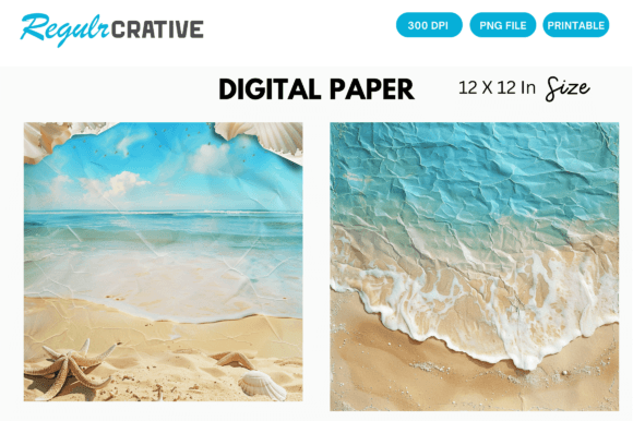 Beach Summer Digital Paper Backgrounds: Your Creative Toolkit