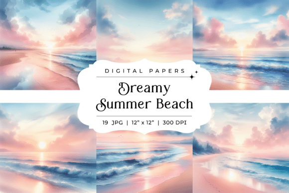 Dreamy Summer Beach Backgrounds: A Digital Paper Collection
