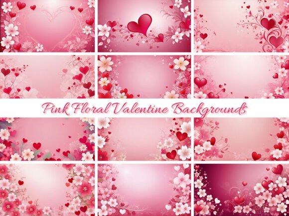Enchanting Pink Floral Valentine Backgrounds