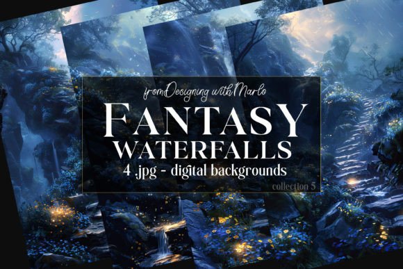 Fantasy Waterfalls Backgrounds, C5: A Designer's Toolkit