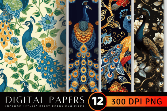 Floral Peacock Digital Paper: A Designer's Secret Weapon