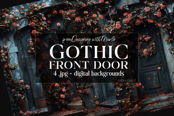 Unleash Dark Romance: Gothic Style Front Door Backgrounds, C1