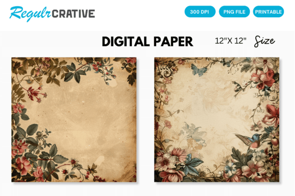 Victorian Digital Paper Backgrounds: Timeless Elegance for Your Projects