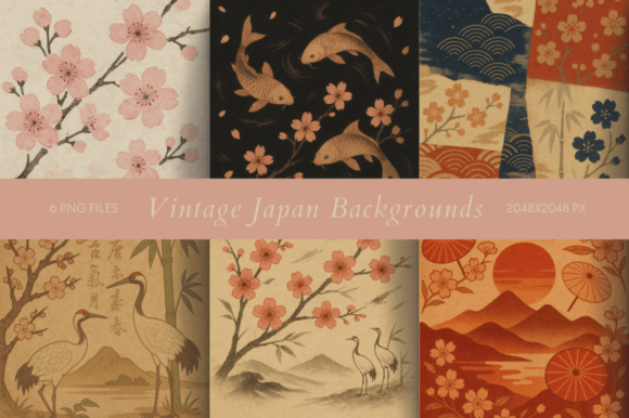 Vintage Japan Backgrounds: Elegant Design Assets